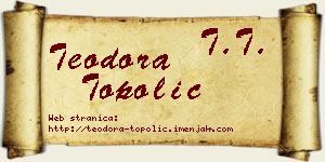 Teodora Topolić vizit kartica